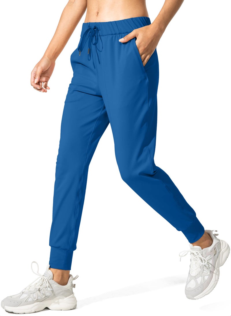 SANTINY Joggers for Women Lightweight Running Drawstring Sweatpants Workout Travel Yoga Athletic Womens Lounge Pants with Pockets(Blue_M) - Image 1