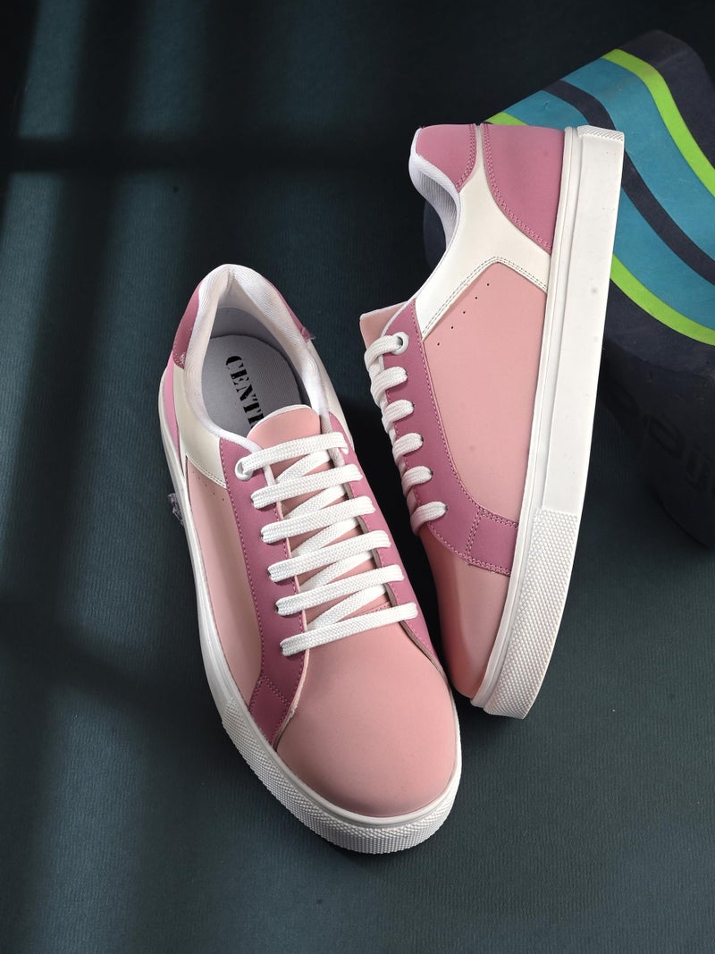 Centrino Women Casual Sneaker | Ultra Soft Cushion | Trendy & Lightweight Design | Low Top Flat Sole | Colorblock Sneakers | White Sneakers Girl Shoes 7606-9 - Image 2
