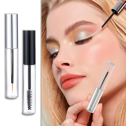 Ideal Swan 8ml Mascara Tube Empty and Wand Eyelash Cream Container Bottle 7ml Transparent Empty Mascara and Eyeliner Tubes with Rubber Inserts and Funnels Set for Castor Oil DIY（Silver, Black) - Image 4