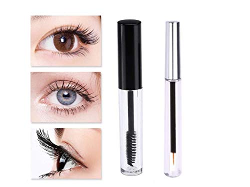 Ideal Swan 8ml Mascara Tube Empty and Wand Eyelash Cream Container Bottle 7ml Transparent Empty Mascara and Eyeliner Tubes with Rubber Inserts and Funnels Set for Castor Oil DIY（Silver, Black) - Image 2