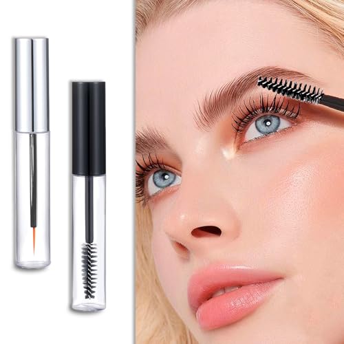 Ideal Swan 8ml Mascara Tube Empty and Wand Eyelash Cream Container Bottle 7ml Transparent Empty Mascara and Eyeliner Tubes with Rubber Inserts and Funnels Set for Castor Oil DIY（Silver, Black) - Image 3