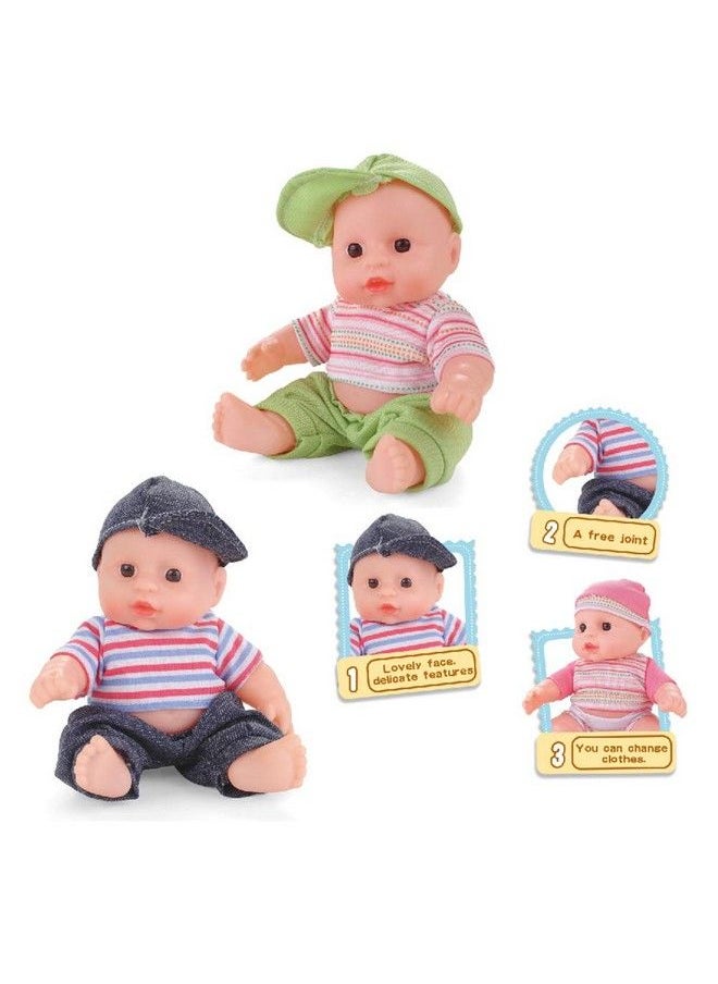 Liberty imports - 8" Baby Dolls Set Of 6 Cute Little Vinyl Infant Dolls Mini Nursery Toys For Girls Kids Toddlers Bulk Gift Bundle Party Favors Supplies - Image 1