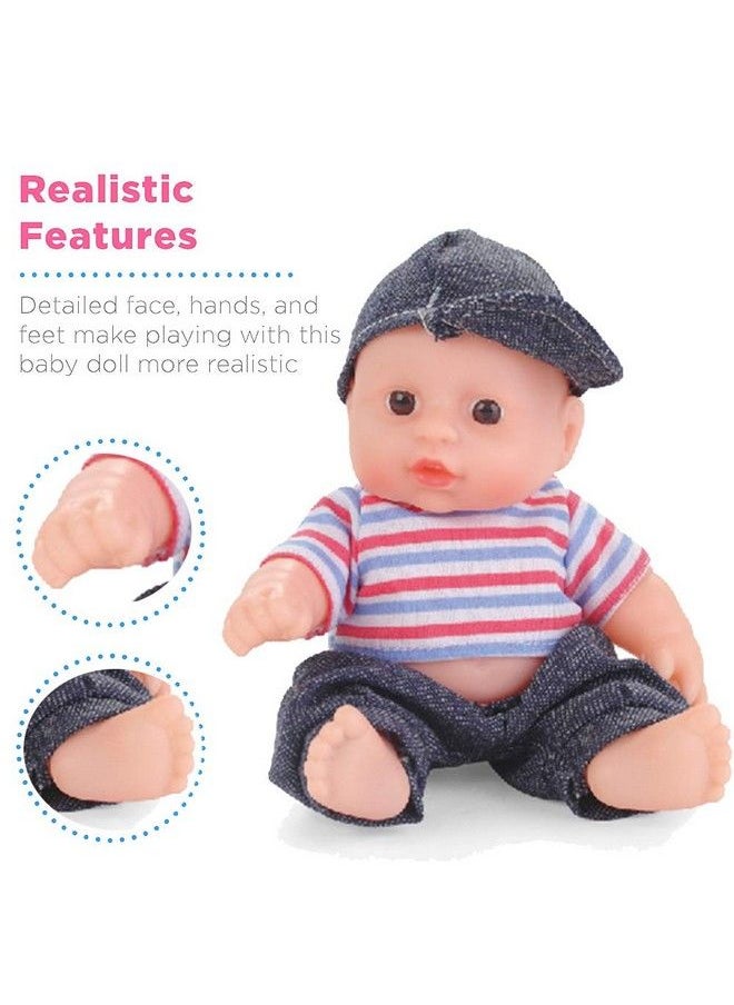 Liberty imports - 8" Baby Dolls Set Of 6 Cute Little Vinyl Infant Dolls Mini Nursery Toys For Girls Kids Toddlers Bulk Gift Bundle Party Favors Supplies - Image 1