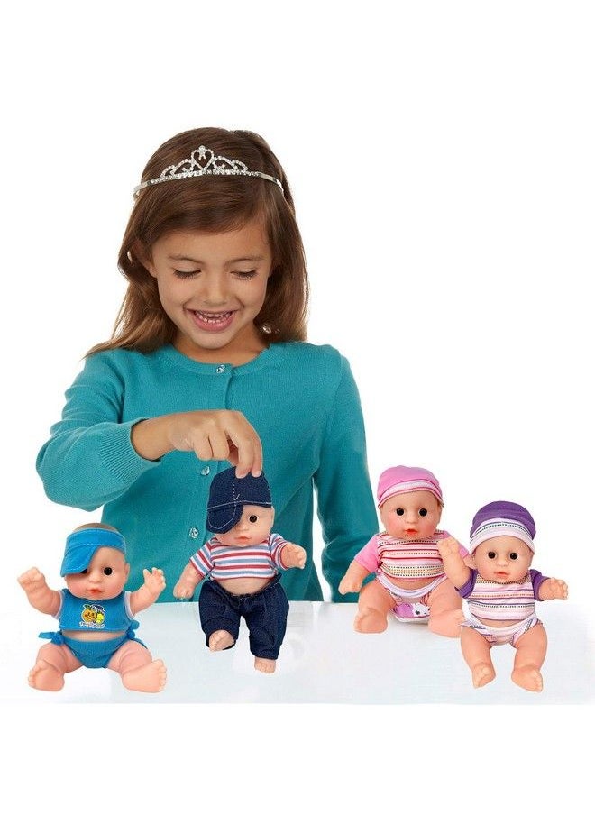 Liberty imports - 8" Baby Dolls Set Of 6 Cute Little Vinyl Infant Dolls Mini Nursery Toys For Girls Kids Toddlers Bulk Gift Bundle Party Favors Supplies - Image 1
