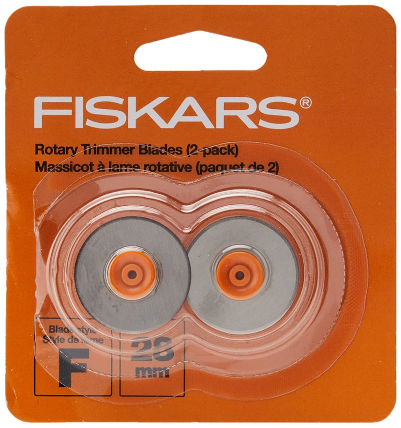 Fiskars 28mm Replacement Rotary Cutter Blades (2-Pack) - Style F - Compatible with Fiskars 28mm Rotary Paper Cutters - Image 1
