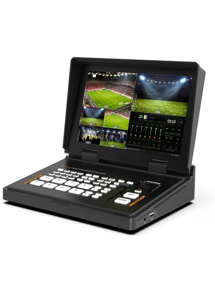 AVMatrix Shark H4 Plus Portable 4-Channel HDMI Video Switcher – Multi-Format Streaming Switcher With Live Production Control, USB Streaming And Professional Broadcast Features - Image 1