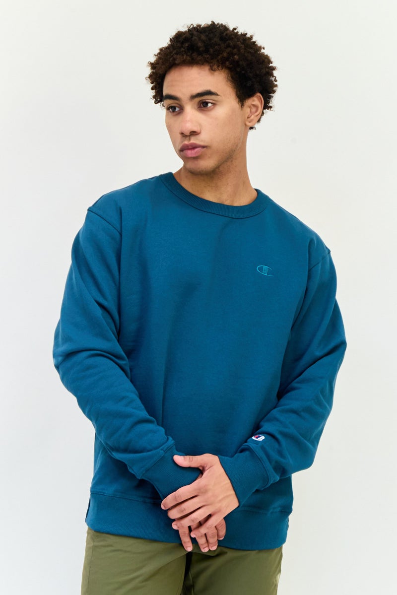 Champion Men Sportswear Fit Long Sleeve Outdoor Sweatshirts, Teal Blue - Image 1