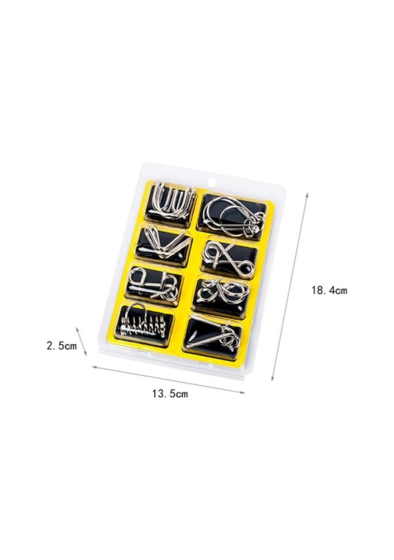 8-piece set of unlocking and unbuckling, 8-piece set of educational toys for children, students and the elderly, yellow. - Image 4