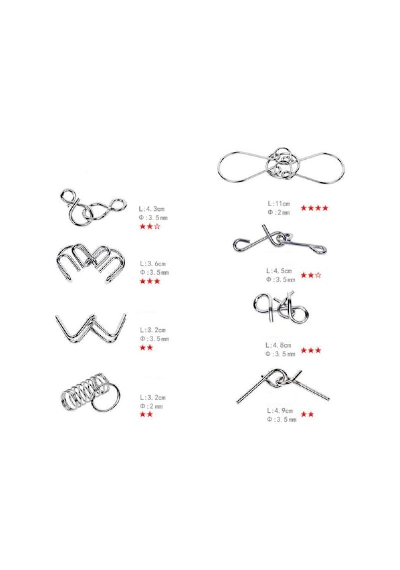 8-piece set of unlocking and unbuckling, 8-piece set of educational toys for children, students and the elderly, yellow. - Image 5