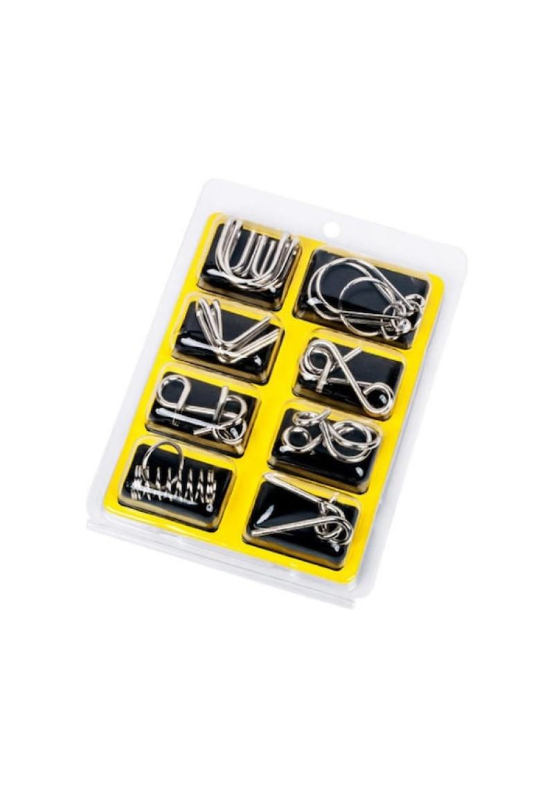 8-piece set of unlocking and unbuckling, 8-piece set of educational toys for children, students and the elderly, yellow. - Image 2