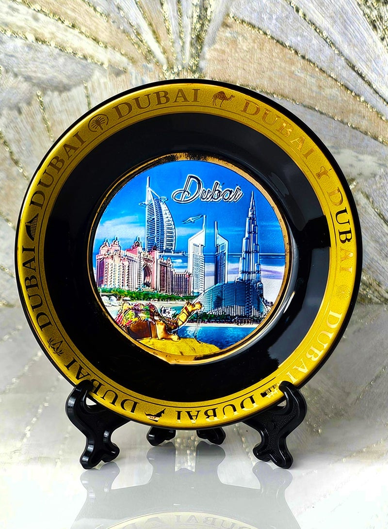 سوق الهدايا التذكارية طبق سيراميك مزخرف من سوق الهدايا التذكارية مطلي بالذهب 11 سم 02 - Image 1