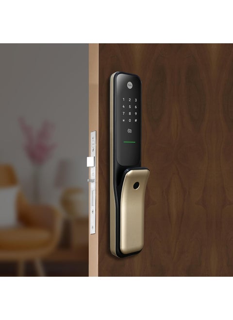 Yale Kyra Pro Premium Push Pull Smart Lock with 6Ways of Unlock Connects with Yale Home App WiFi Bluetooth Smart Connectivity 5Year Warranty Modern Home Security Gold Finish