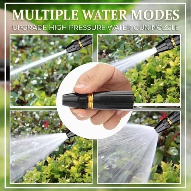 Episkey Heavy Duty 5 Meter Garden Hose | Flexible Expandable WaterPipe with Double Latex Core & Braided Outer Layer | Stainless Metal Spray Nozzle Gun, Tap Connector & 2 Hose Clamps | Leak & Kink free - Image 3