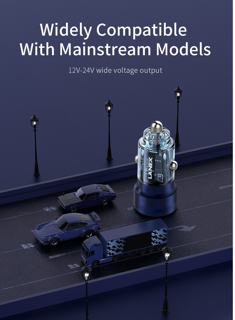 LANEX LaNix LQ16 Car Charger with Dual PD45W Ports, USB C QC/PD3.0 SCP, Fast Charging Car Phone Adapter - Image 5