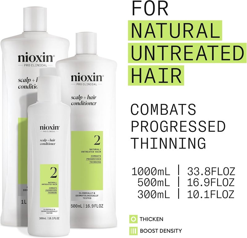 Nioxin System 2 Scalp Therapy Conditioner for Natural Hair with Progressed Thinning 338 Oz - Image 2