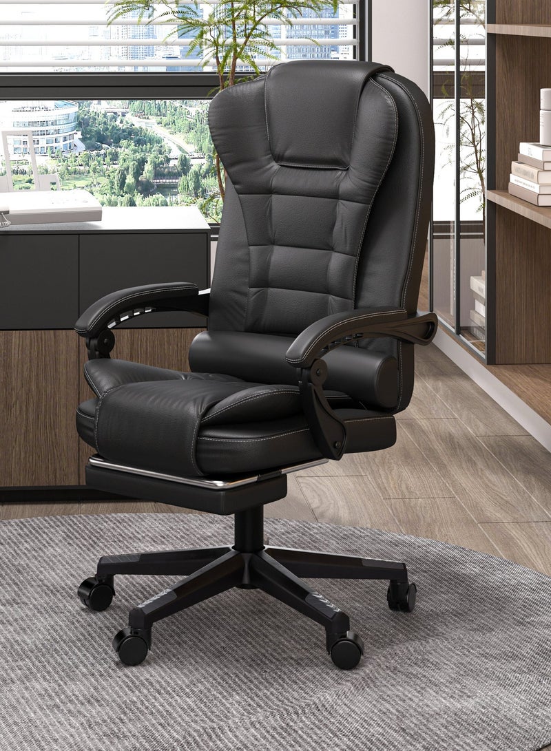 JANTENS Ergonomic Office Chair Executive Chair PU Leather Reclining Chair  High-Back  Gaming Chair with Foot Padel  Adjustable Height Computer Chair - Image 1