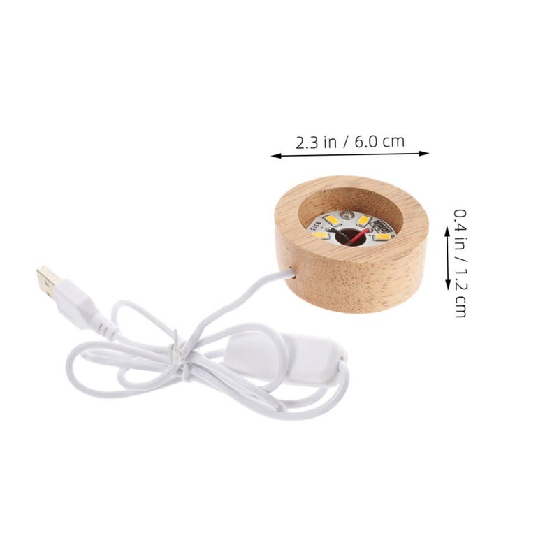 USB Rechargeable LED Display Base for Crystal Ball Solid Wood Stand Stable Support - Image 3