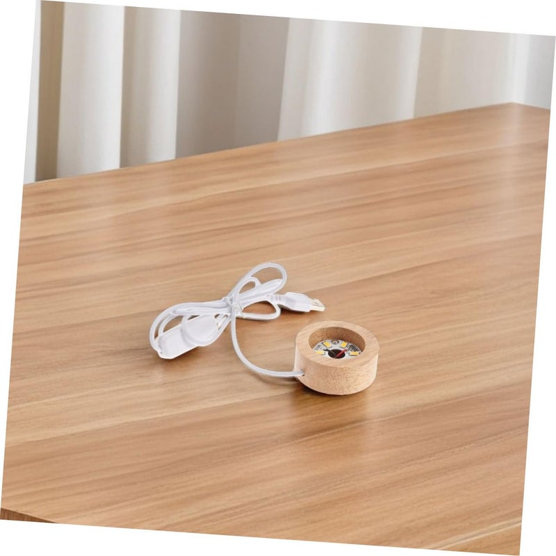 USB Rechargeable LED Display Base for Crystal Ball Solid Wood Stand Stable Support - Image 5