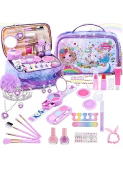 Taizz Ventures 23 Pcs Makeup for Girls, Non-Toxic Simulation Makeup Kit, Toy Cosmetic Set, Gifts for Girls, Suitable for Children 3-12 Years Old  - Image 1