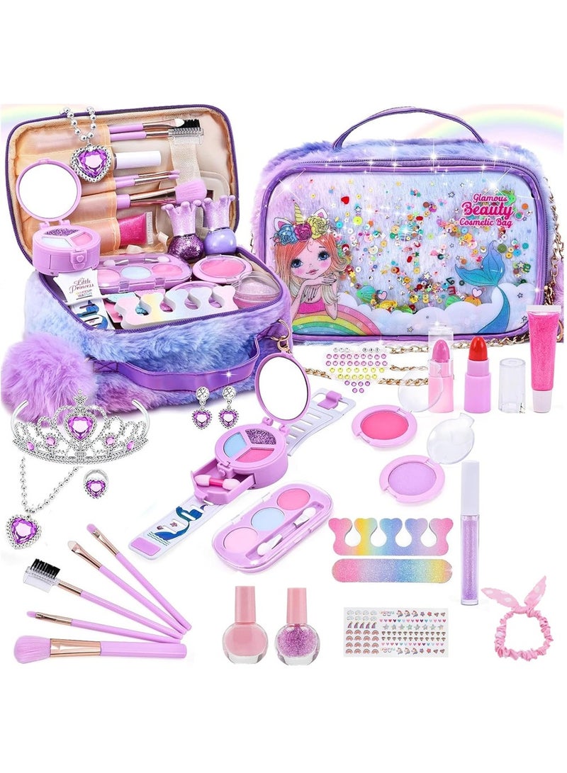 Taizz Ventures 23 Pcs Makeup for Girls, Non-Toxic Simulation Makeup Kit, Toy Cosmetic Set, Gifts for Girls, Suitable for Children 3-12 Years Old - Image 1