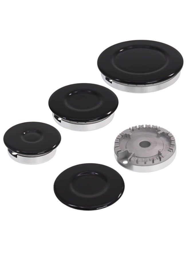 kunshao Universal Cookware Cap Set Oven Gas Stovetop Flame Cap Cover Fits Most Stove Knobs Cover Kit Quality Metal Stove Knobs 4pc - Image 1