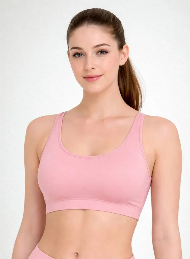 تايك تو Pink Seamless Non Wired Non Padded Active Sport Bra By Lazzycat
