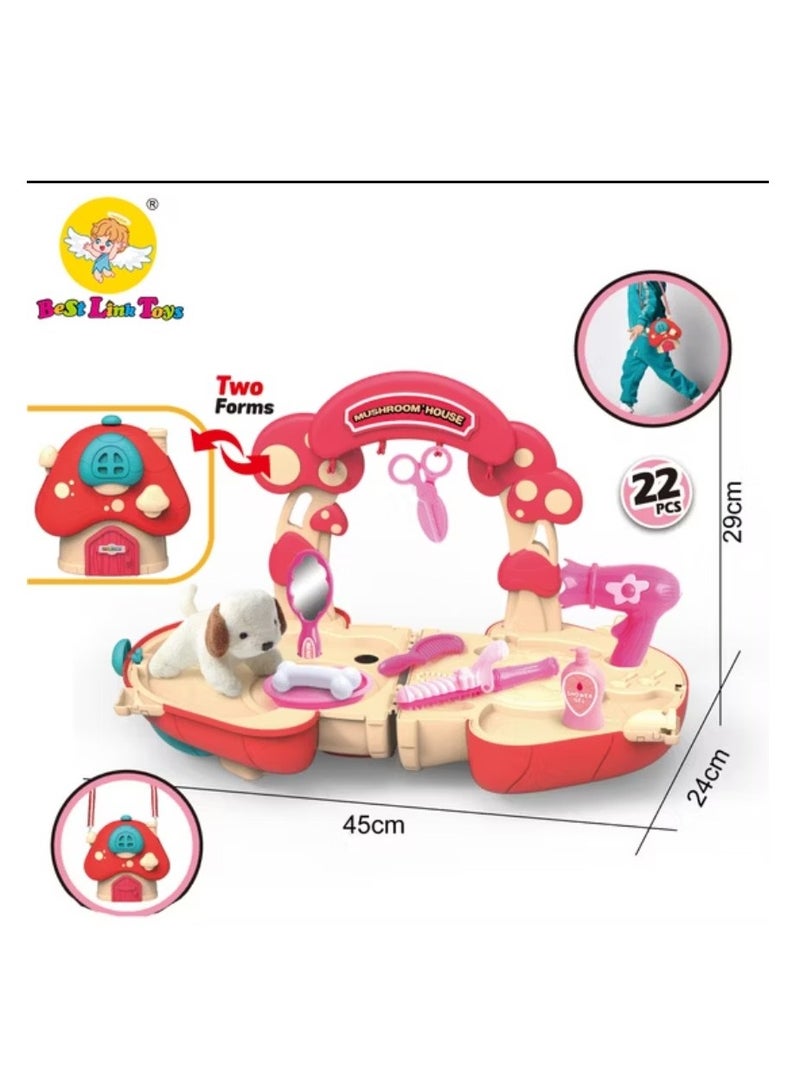 Generic 2 in 1 Mushroom House Crossbody Bag with Two Forms Cute Pet Theme (22 PCS) - No: KF2435 - Image 1