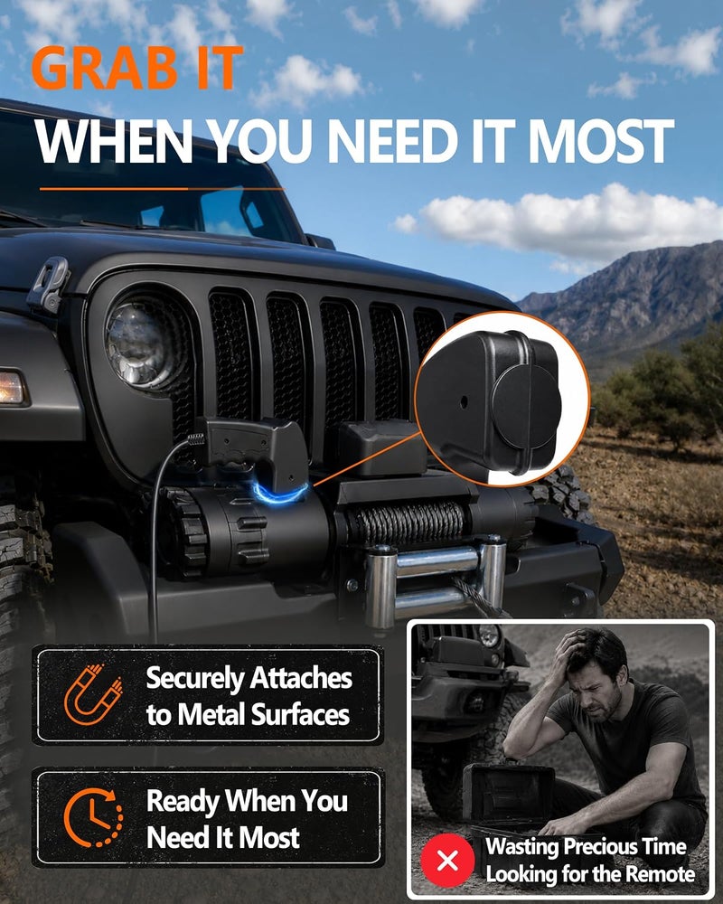 Zuomeng Winch Remote Control for 97495-50 - Compatible with Smittybilt XRC Gen 2 and X2O Gen 2 Winches, Fits XRC8 XRC10 XRC12 XRC15 Models, 5-Pin Plug-and-Play Design, 13 FT Cable, Magnetic Storage - Image 4