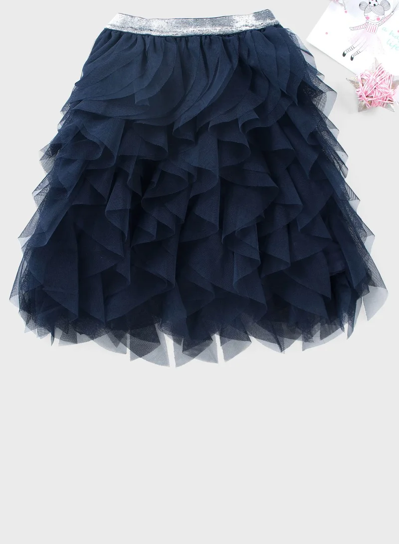 A Little Fable Kids Navy Waterfall Tutu Skirt