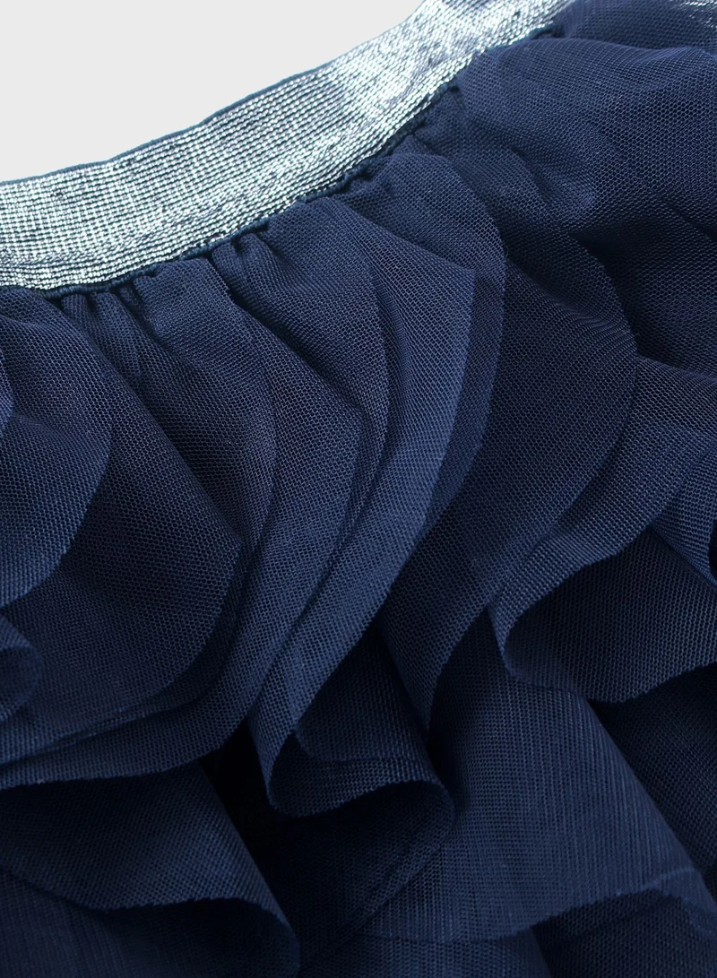 A Little Fable Kids Navy Waterfall Tutu Skirt