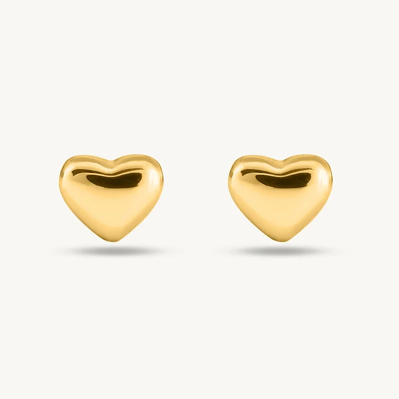 بالموناس PALMONAS Minimalist Heart Stud Earrings for Women | 18K Gold Plated, Waterproof & Anti-Tarnish