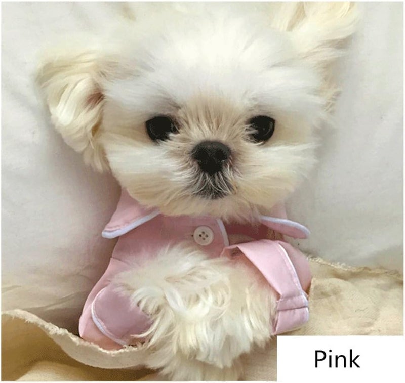 comfrt Cute Pet Dog Pajamas, Puppy Silk T-Shirt Nightdress, Elegant Soft Pet Nightgown Clothes, Fashionable Cat Sleepwear Apparel, Stylish Cozy Christmas Party Costumes, for Small Pet Dogs Cats (L, pink) - Image 3