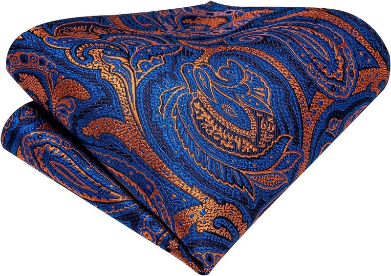 Dubulle Mens Paisley Striped Tie WOVEN Necktie for Men and Handkerchief Cufflinks Set Wedding Formal Business - Image 4