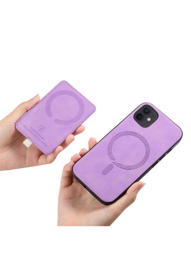 زبون جراب لهاتف iPhone 12 / 12 Pro بتصميم متقاطع من الجلد مع حلقة جانبية وحقيبة بطاقات وحافظة هاتف MagSafe - Image 3