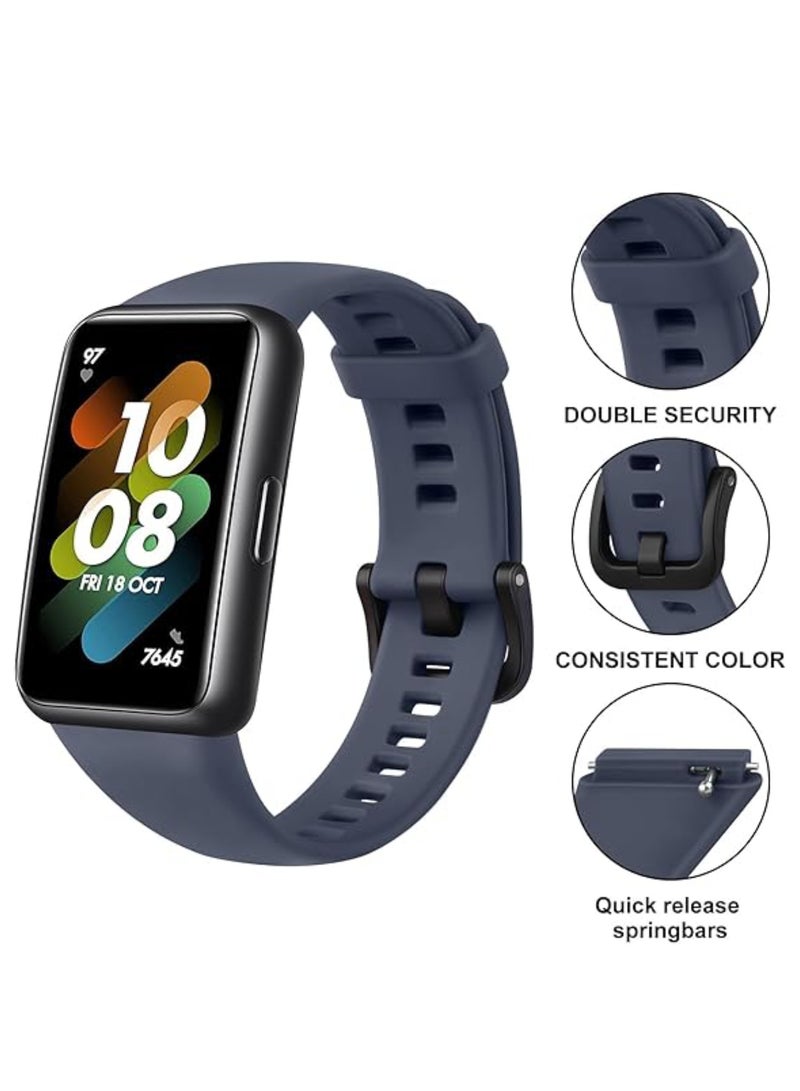 اووكاي 4 قطع من أحزمة السيليكون لساعة هواوي باند 8/باند 9/باند 10، حزام بديل لسوار هواوي باند 8/باند 9/باند 10 (أسود + أزرق + أخضر + برتقالي) - Image 3