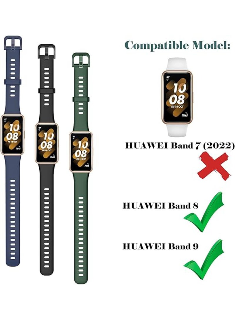 اووكاي 4 قطع من أحزمة السيليكون لساعة هواوي باند 8/باند 9/باند 10، حزام بديل لسوار هواوي باند 8/باند 9/باند 10 (أسود + أزرق + أخضر + برتقالي) - Image 4