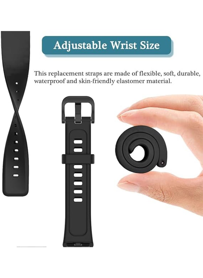 اووكاي 4 قطع من أحزمة السيليكون لساعة هواوي باند 8/باند 9/باند 10، حزام بديل لسوار هواوي باند 8/باند 9/باند 10 (أسود + أزرق + أخضر + برتقالي) - Image 2