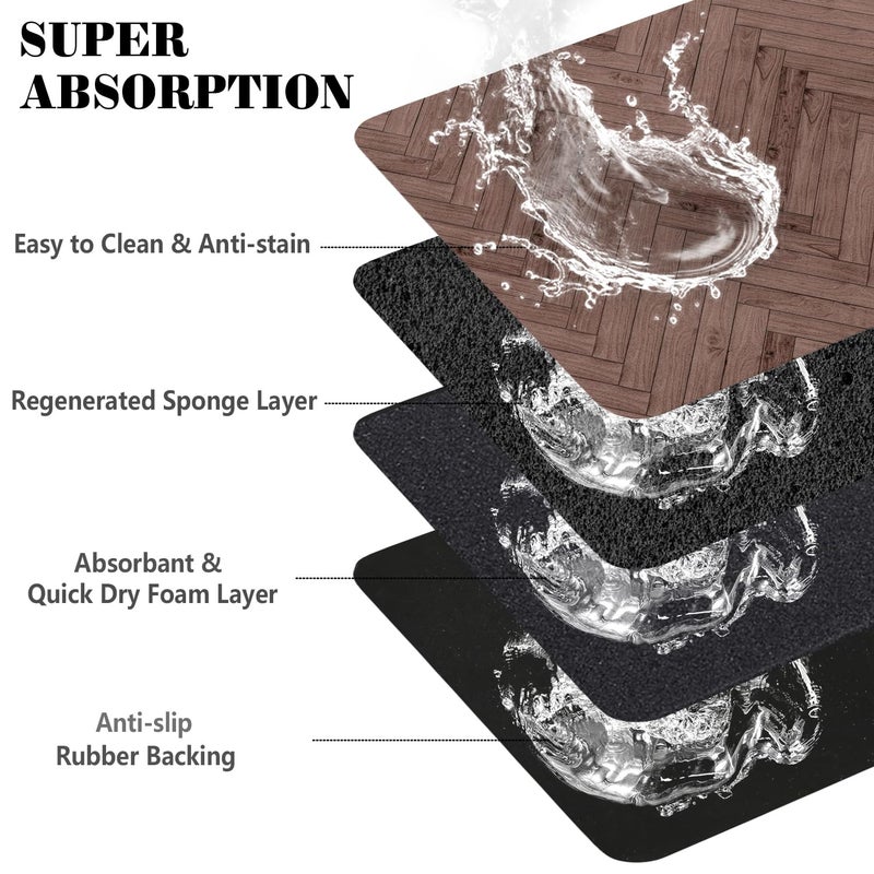 Ayiashiab Dog Food Mats for Floors Absorbent, Pet Cat Food Mat - Quick Dry Dog Bowl Mats for Food and Water - Image 3
