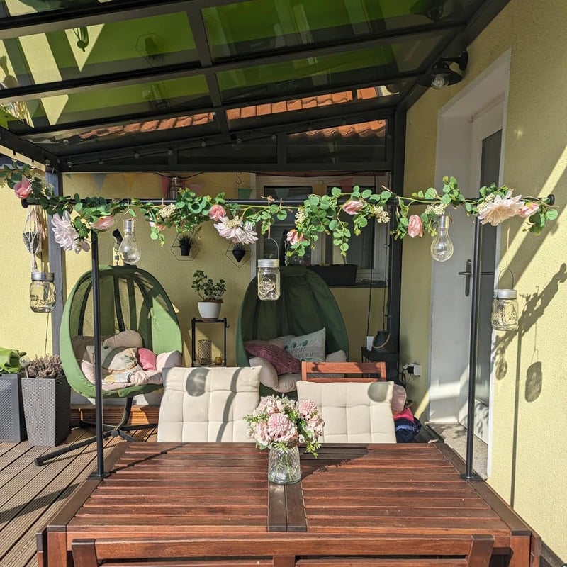 OrgMemory Eucalyptus Garlands, Flower Garland, Wedding Arch Flowers, Floral Swag for Wedding Christmas Decoration Table Backdrop Arch Wall Party Home Bedroom DÃ©cor (Pink) - Image 4