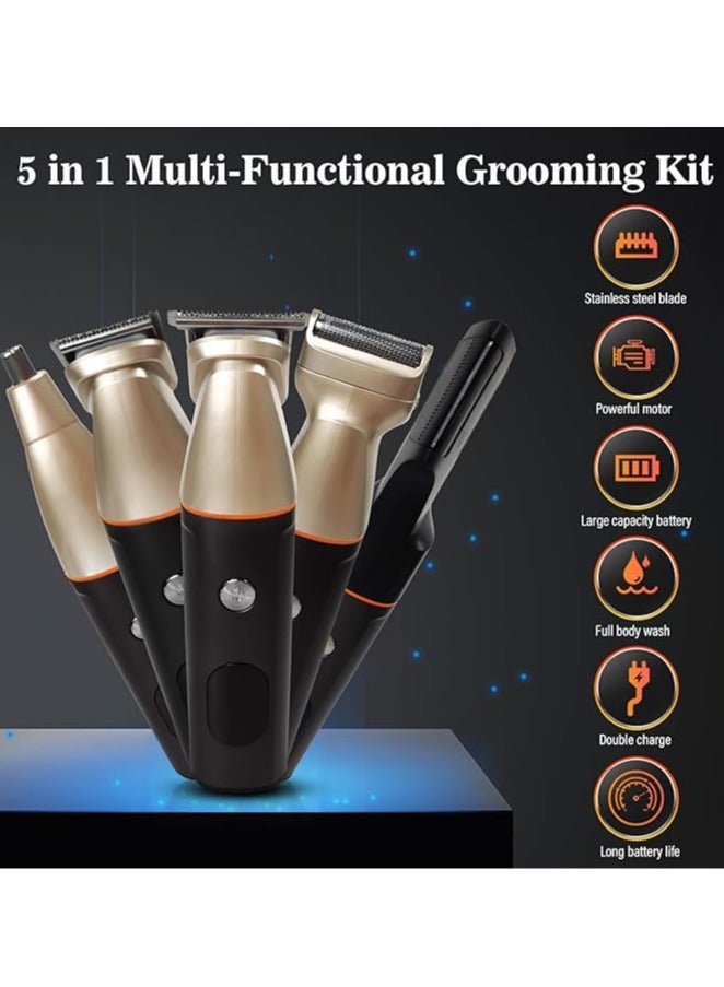 general Electric shaver for men, beard, nose, ear beard trimmer, waterproof, black gold, beard trimmer for men, USB charging station - Image 2