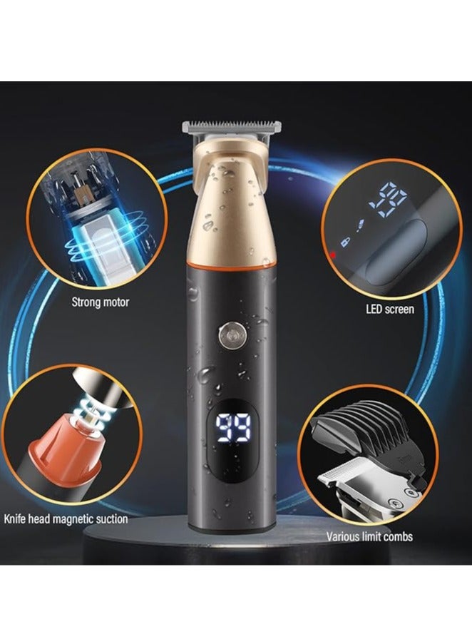 general Electric shaver for men, beard, nose, ear beard trimmer, waterproof, black gold, beard trimmer for men, USB charging station - Image 3