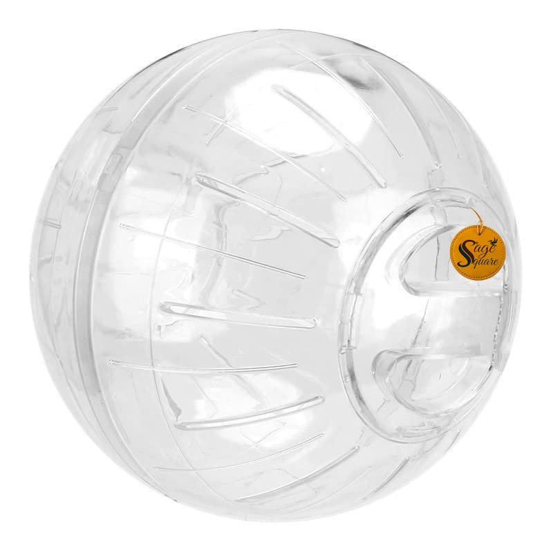 Sage Square كرة جري الهامستر، ألعاب، ملحقات القفص رائعة للجري، التمارين، اللياقة البدنية، للهامستر، الجربيل، الفأر 12 سم (أبيض) - Image 3