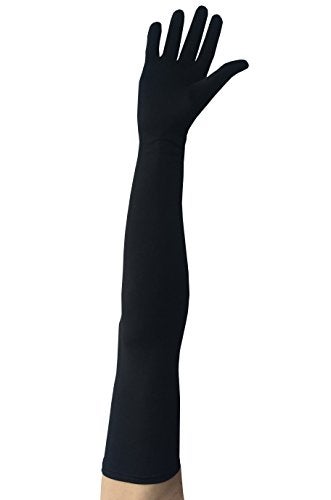 Seeksmile Classic Adult Size 22" Length Spandex Gloves Above Elbow Cosplay Costume Glove (Free Size, Black) - Image 5