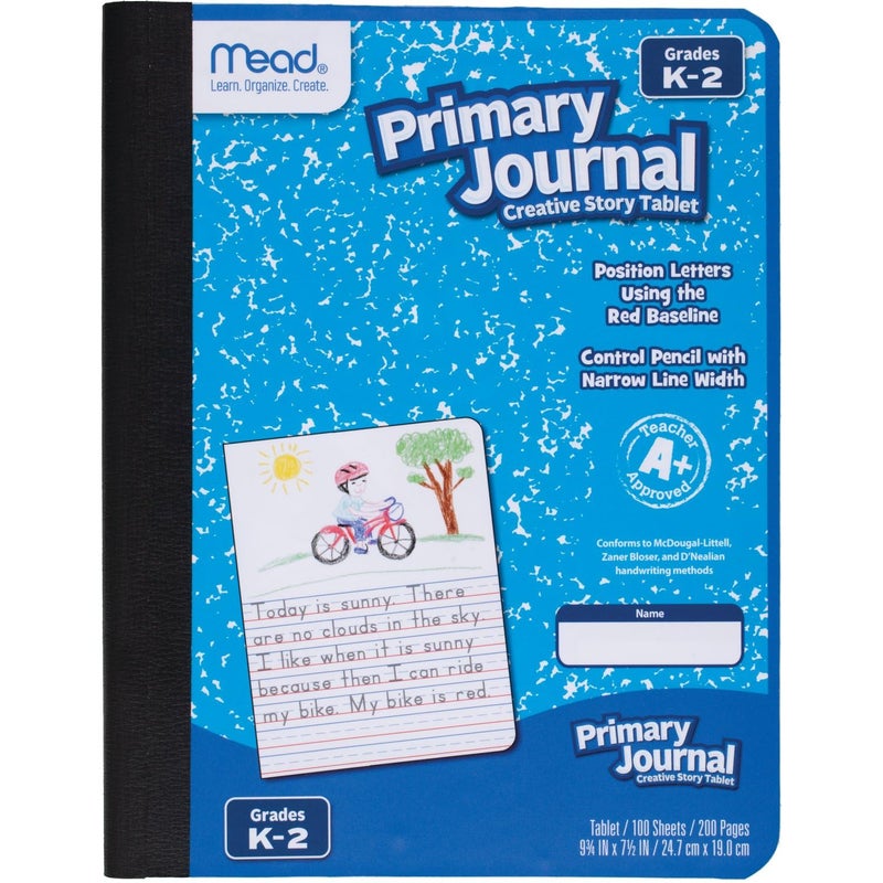 Mead Primary Journal, Half Page Ruled, Grades K-2, 7 1/2" x 9-3/4", 100 Sheets, Color Will Vary (10297) - Image 1