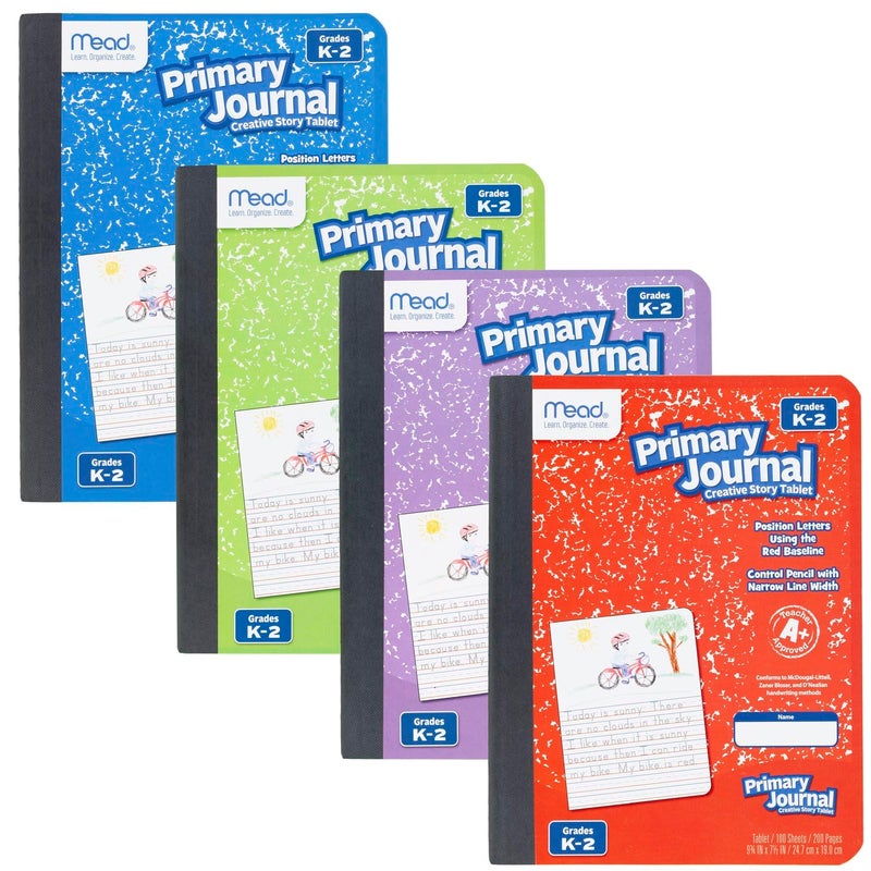 Mead Primary Journal, Half Page Ruled, Grades K-2, 7 1/2" x 9-3/4", 100 Sheets, Color Will Vary (10297) - Image 2