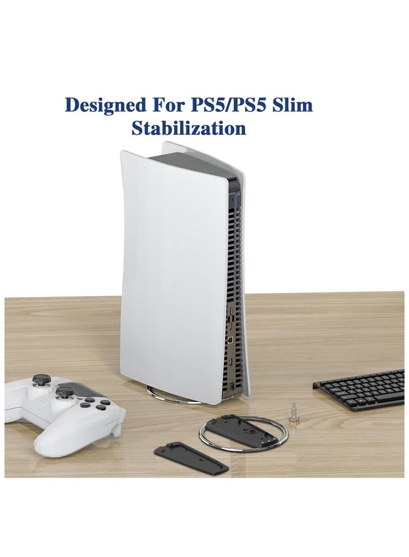 Vertical Stand for PS5/PS5 Slim Console, Non-slip Base Stand Replacement for Playstation 5 Console with Screw, Minimalist Design - Image 4