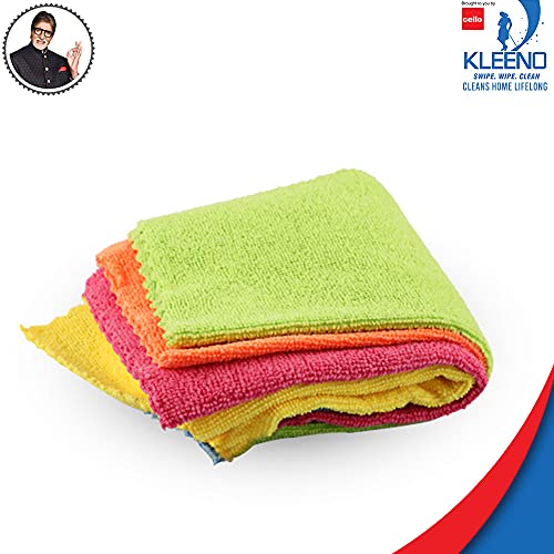 Kleeno Cello Microfiber Multipurpose Cloth | Ideal for All Surfaces | Durability & Machine Washable | Microfiber Cloth for Car, Bike & Kitchen Cleaning | Ecofriendly | Multicolour |Set of 5 - Image 2
