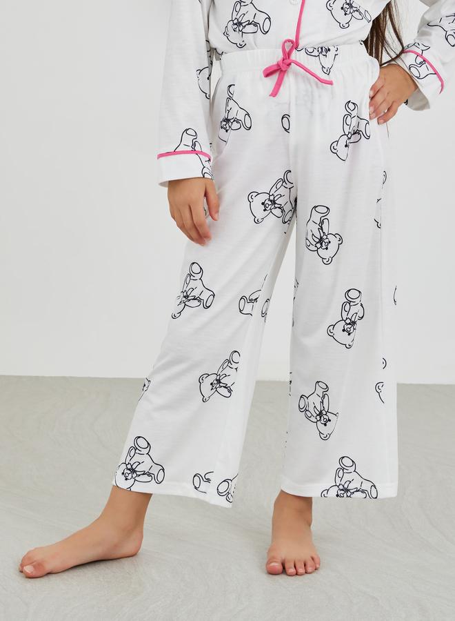 Styli Printed Buttoned Shirt and Pyjama Set - Image 5