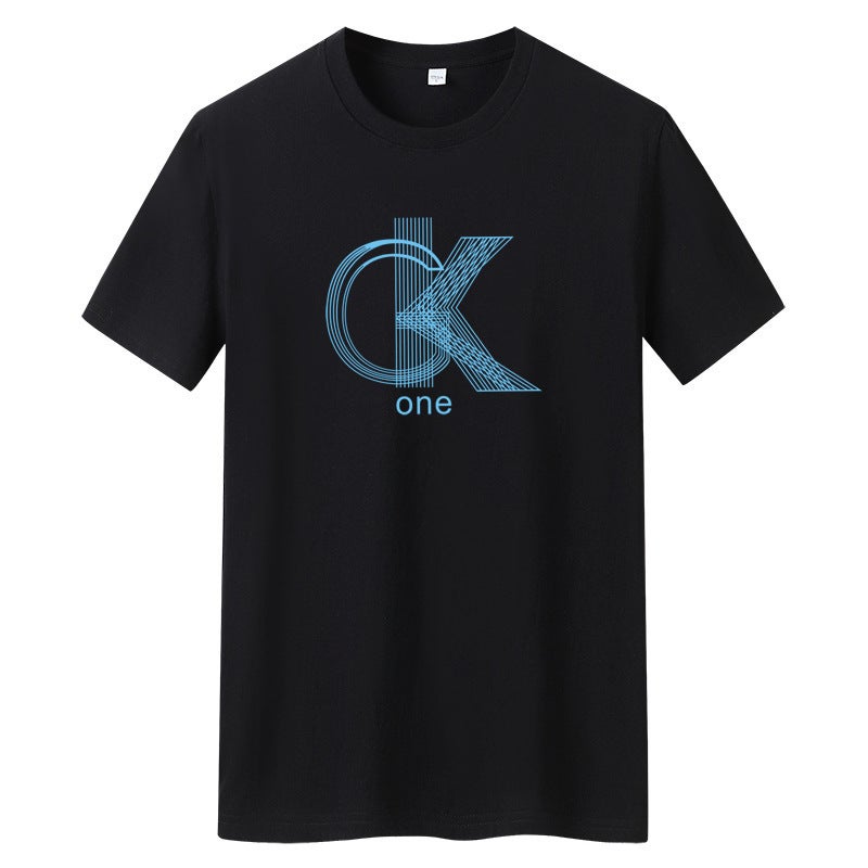 Men's T-shirt Short-sleeved 2023 New Summer Couples Cotton Top Round Neck Loose Student Half-sleeved T-shirt Base Shirt - Image 3