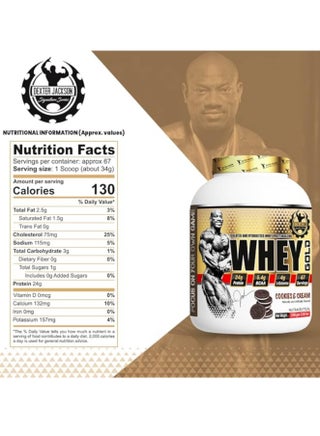 Dexter Jackson Gold Series 100% Whey Protein Powder Whey Gold - Cookies & Cream, 2268g (5 Lbs), 67 Servings - view 4